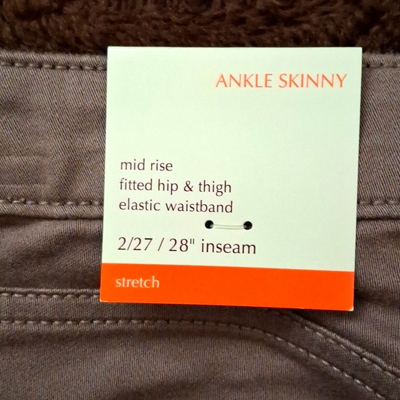 Knox Rose Mid Rise Ankle Skinny Stretch Mushroom Jeans - 2 - Picture 9 of 10